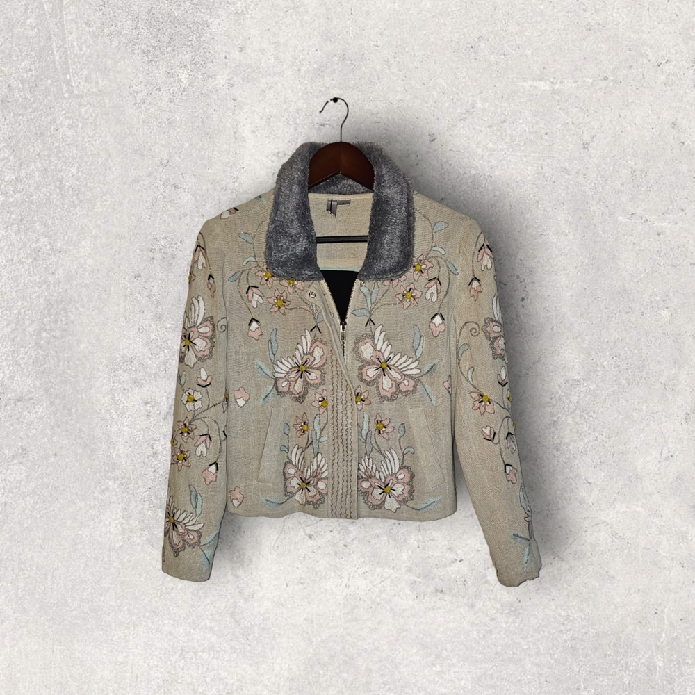 Anthropologie Aquilia Embroidered Jacket by Bl-nk - Picture 1 of 4